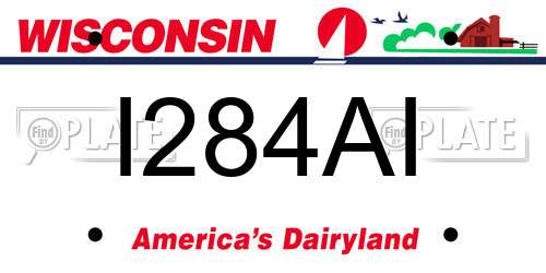 I284AI Wisconsin License Plate