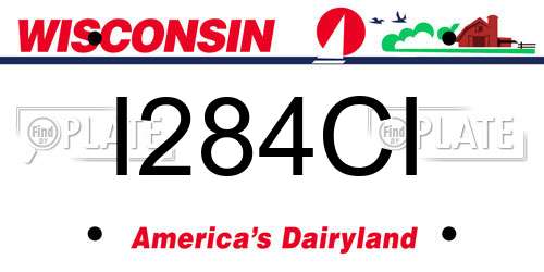 I284CI Wisconsin License Plate