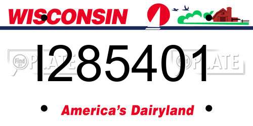 I285401 Wisconsin License Plate