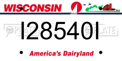 I28540I Wisconsin License Plate