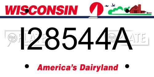 I28544A Wisconsin License Plate