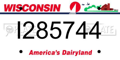 I285744 Wisconsin License Plate