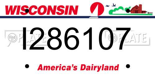 I286107 Wisconsin License Plate