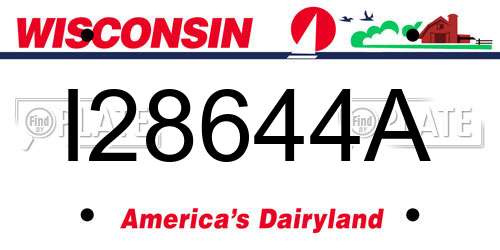 I28644A Wisconsin License Plate