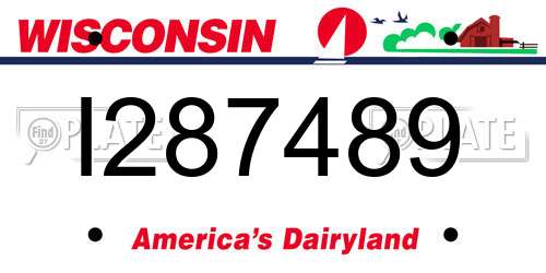 I287489 Wisconsin License Plate