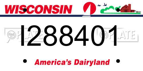 I288401 Wisconsin License Plate