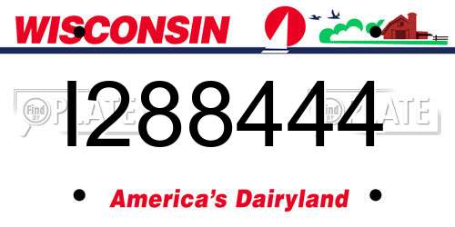 I288444 Wisconsin License Plate