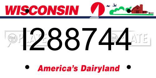 I288744 Wisconsin License Plate
