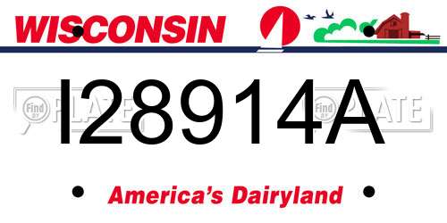 I28914A Wisconsin License Plate