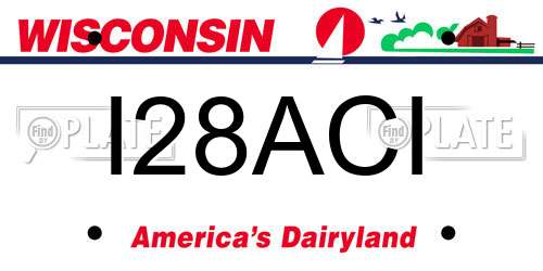 I28ACI Wisconsin License Plate