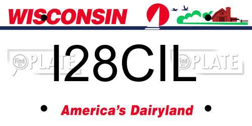 I28CIL Wisconsin License Plate