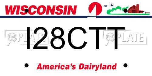 I28CTT Wisconsin License Plate