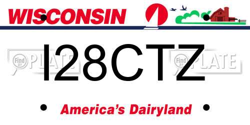 I28CTZ Wisconsin License Plate