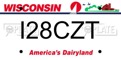 I28CZT Wisconsin License Plate