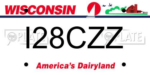 I28CZZ Wisconsin License Plate