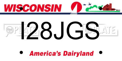 I28JGS Wisconsin License Plate