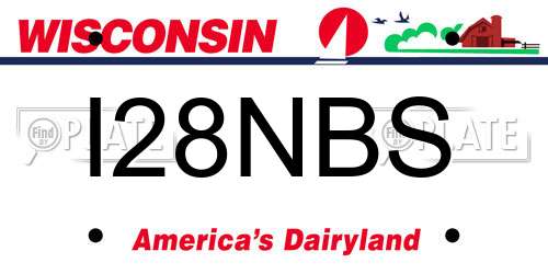I28NBS Wisconsin License Plate