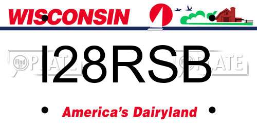 I28RSB Wisconsin License Plate