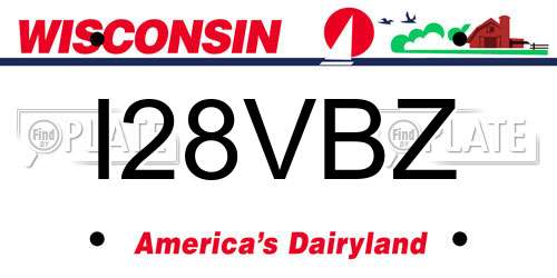 I28VBZ Wisconsin License Plate