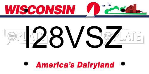 I28VSZ Wisconsin License Plate