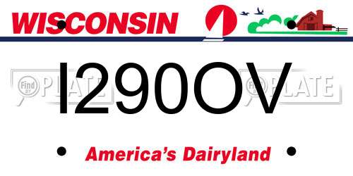I290OV Wisconsin License Plate