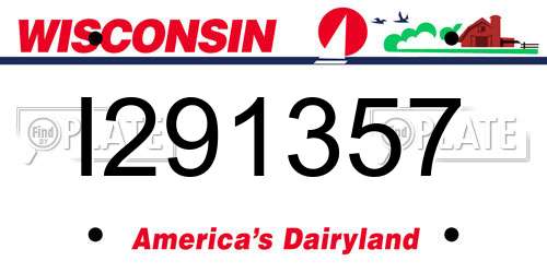 I291357 Wisconsin License Plate