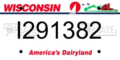 I291382 Wisconsin License Plate