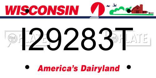 I29283T Wisconsin License Plate