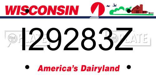 I29283Z Wisconsin License Plate