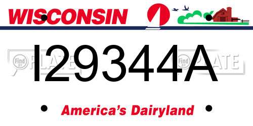 I29344A Wisconsin License Plate