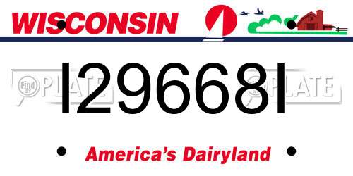 I29668I Wisconsin License Plate
