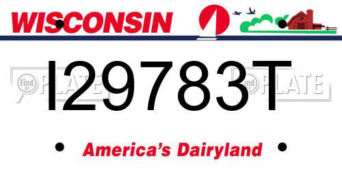 I29783T Wisconsin License Plate