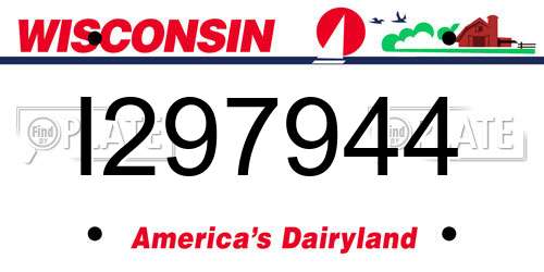 I297944 Wisconsin License Plate
