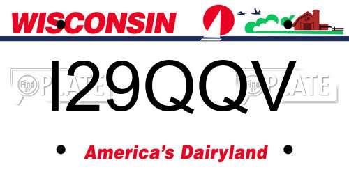 I29QQV Wisconsin License Plate