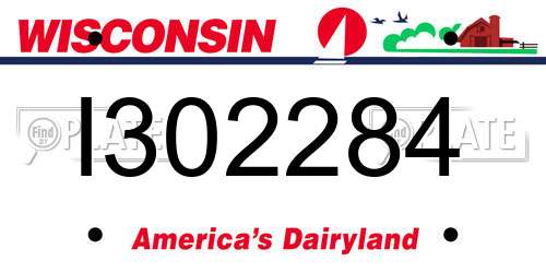I302284 Wisconsin License Plate