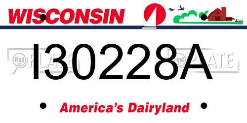 I30228A Wisconsin License Plate