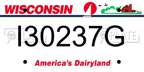 I30237G Wisconsin License Plate