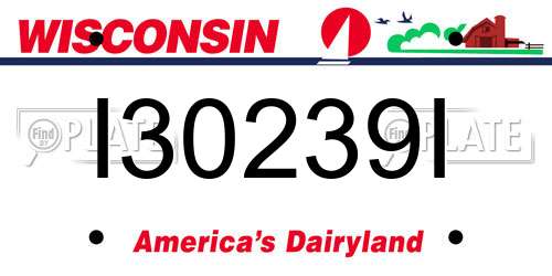 I30239I Wisconsin License Plate