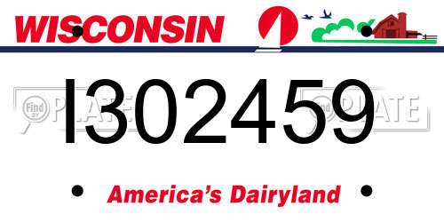 I302459 Wisconsin License Plate