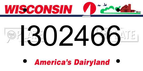 I302466 Wisconsin License Plate