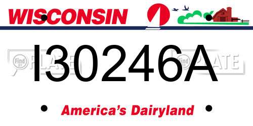 I30246A Wisconsin License Plate