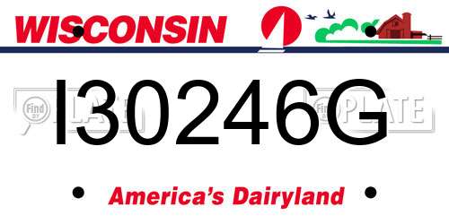 I30246G Wisconsin License Plate