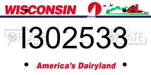 I302533 Wisconsin License Plate