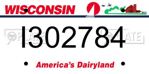 I302784 Wisconsin License Plate