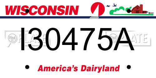 I30475A Wisconsin License Plate