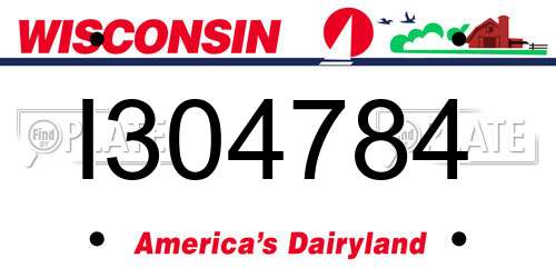 I304784 Wisconsin License Plate