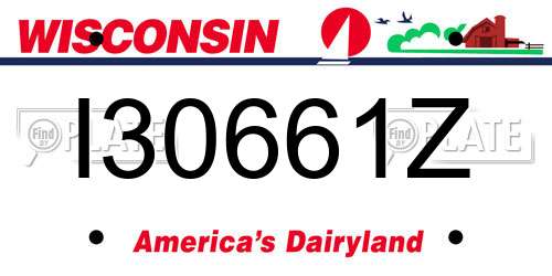 I30661Z Wisconsin License Plate