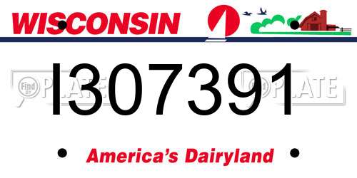 I307391 Wisconsin License Plate