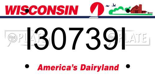 I30739I Wisconsin License Plate