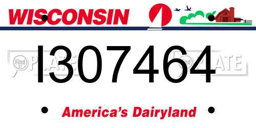 I307464 Wisconsin License Plate